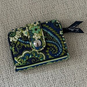 Vera Bradley Navy and Lime Patterned Wallet
